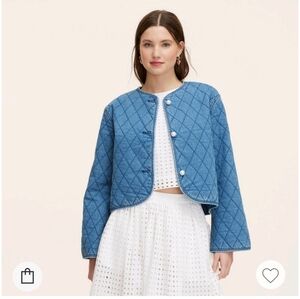Kate Spade Blue Quilted Jean Jacket